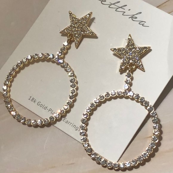 Star Hoop Earrings  by ETTIKA - Picture 6 of 16